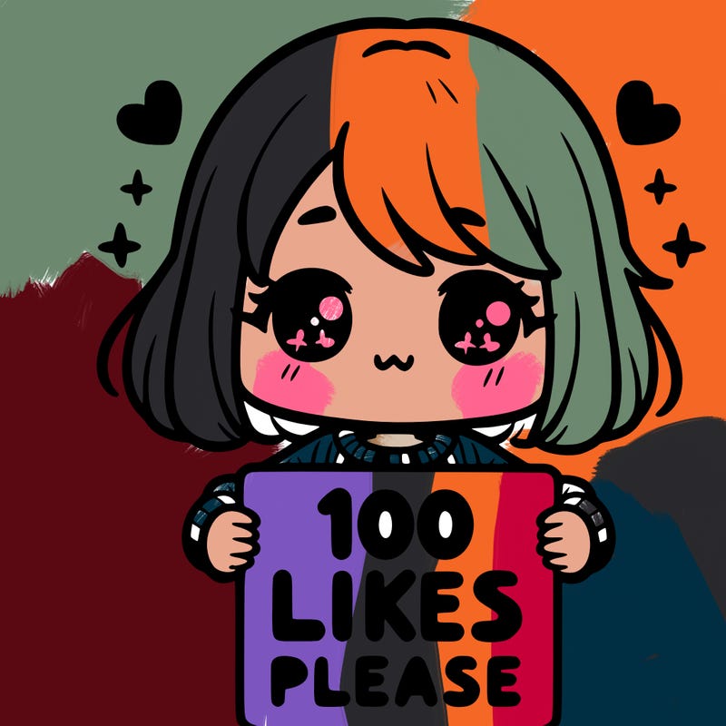 cute girl holding a sign saying 100 likes please