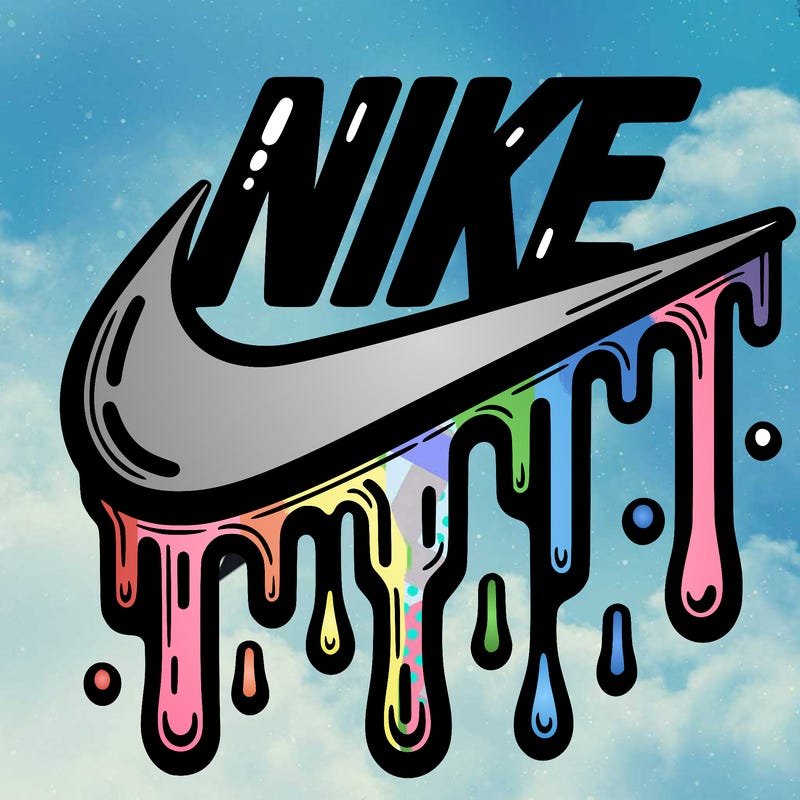 dripping nike logo