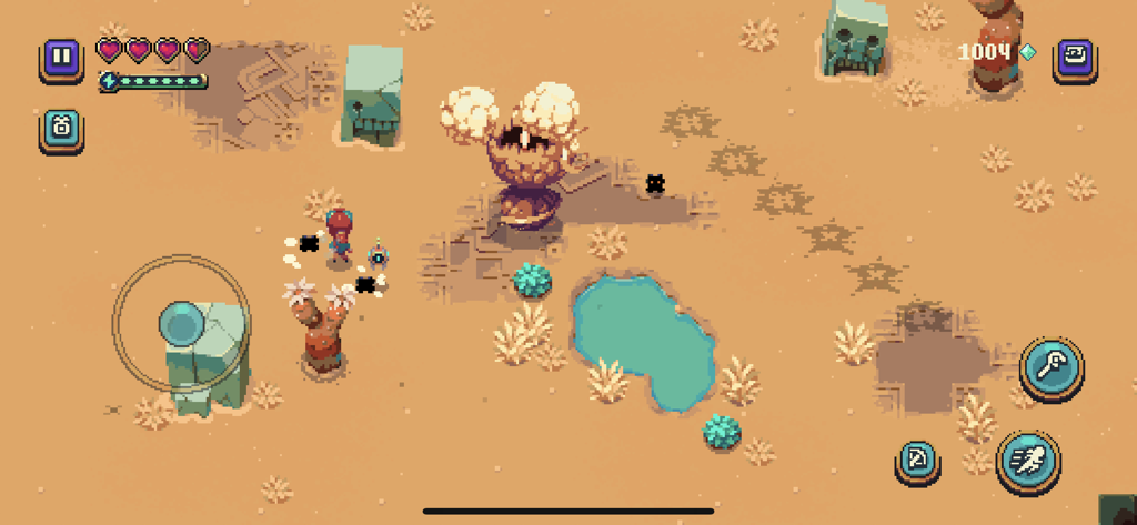 Sparklite - Top down pixel art gameplay in Sparklite desert