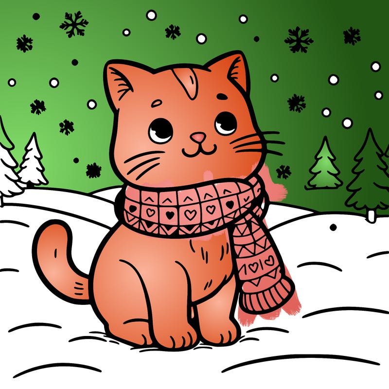 cat in the snow