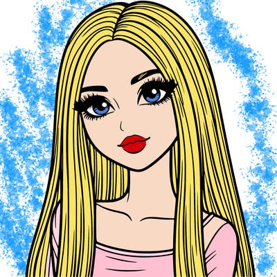 realistic girl with straight and long hair