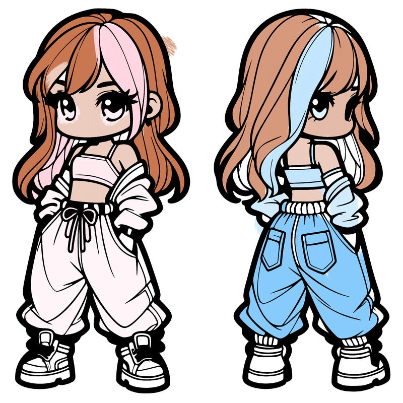 girl in crop top and baggy pants