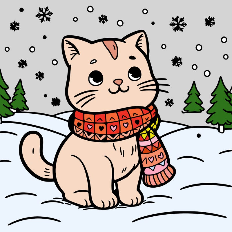 cat in the snow
