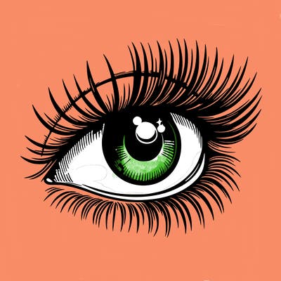 realistic eye long eylashes