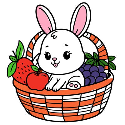 bunny in a fruit basket