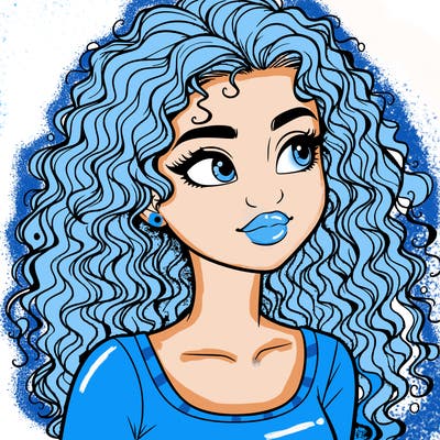 realistic girl with curly hair