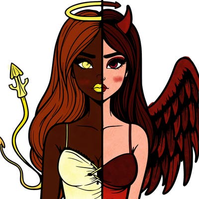 devil vs angel realistic girl