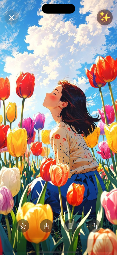 Girly Vibes Backgrounds - Anime girl in a colorful tulip garden background