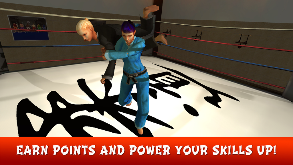 Judo Kick Master: Fighting Clash - Judo fighter performing a throw move in a martial arts match