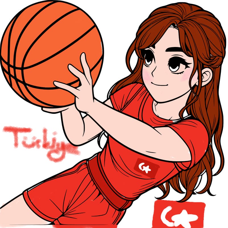 realistic girl playing basketball