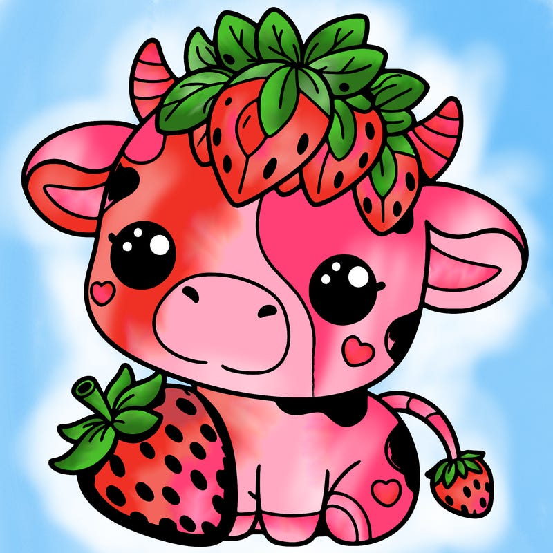 cute strawberry cow