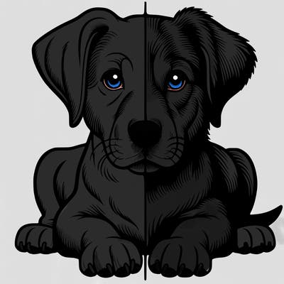 realistic dog split picture