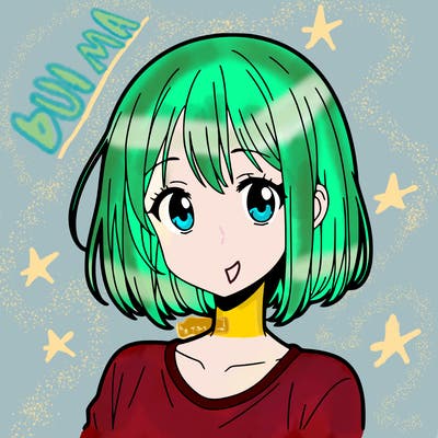 one anime girl with short hair