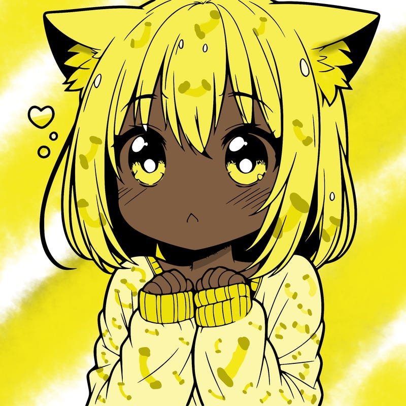 shy anime catgirl