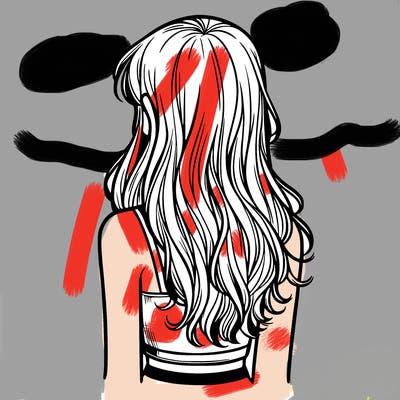 teen girl back profile