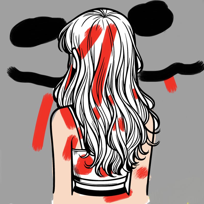 teen girl back profile