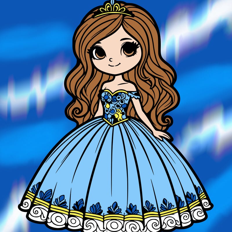 a girl with a beautiful gown on