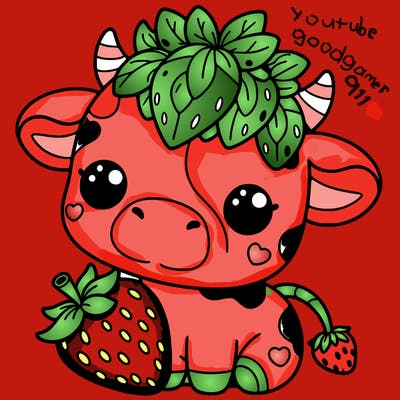 cute strawberry cow