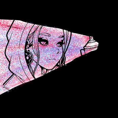 a realistic girl, spray painting