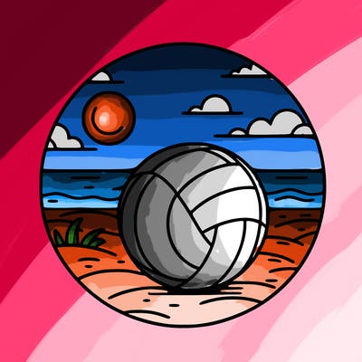volleyball on a beach