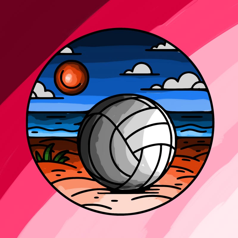 volleyball on a beach