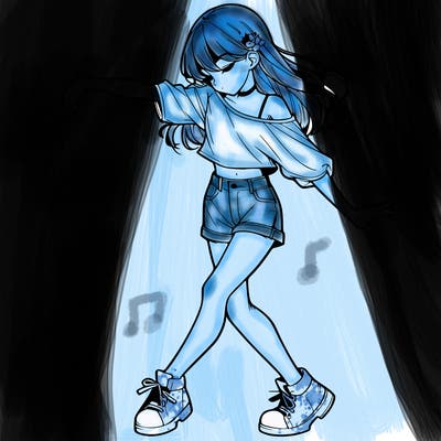 realistic girl danceing