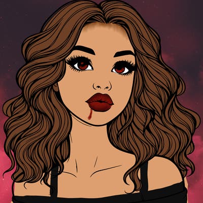 realistic girl with wavy hair and lips