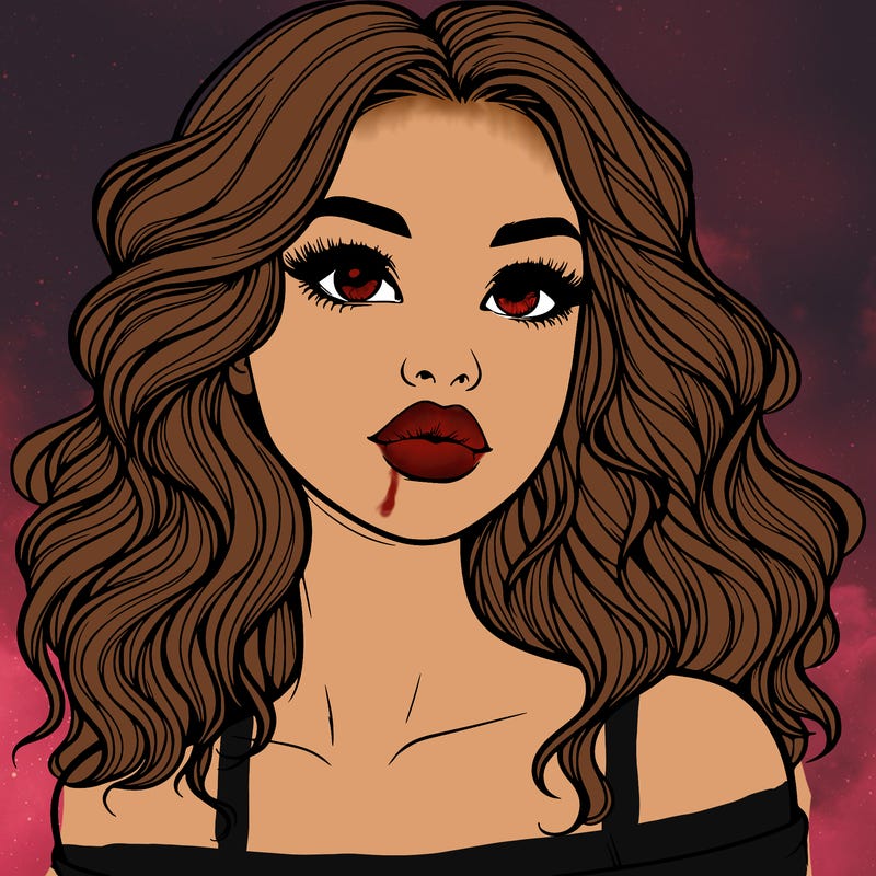 realistic girl with wavy hair and lips