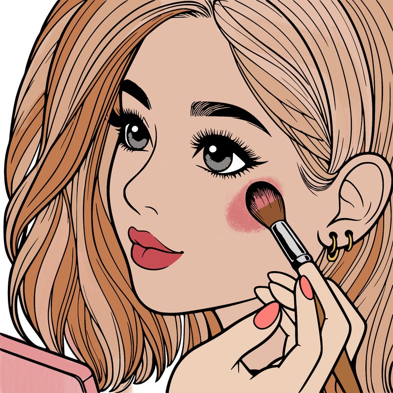 a realistic girl doing her makeup