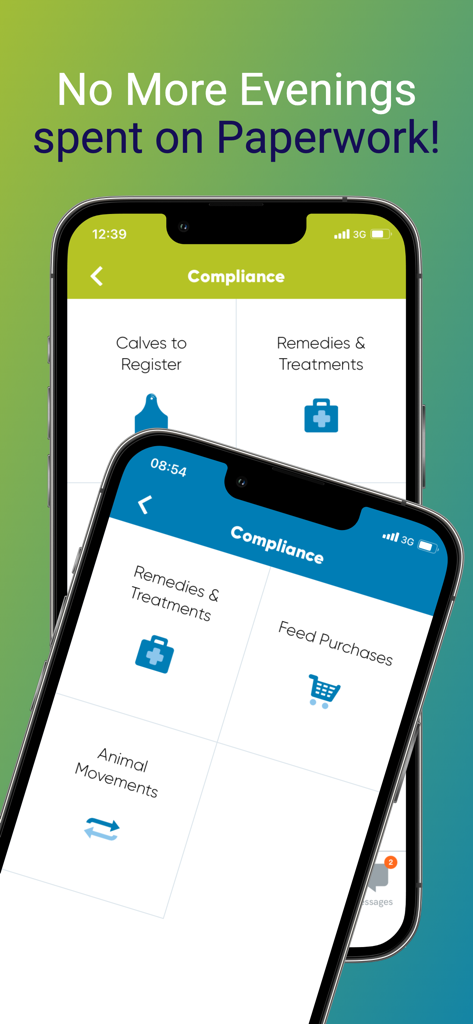 Herdwatch app interface displaying compliance management features to reduce farm paperwork