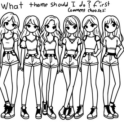 a group of girls wearing crop tops and shorts