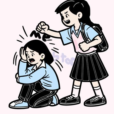 small girl getting bullied