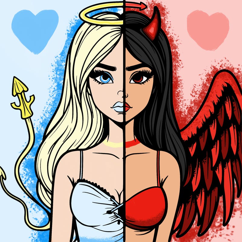devil vs angel realistic girl