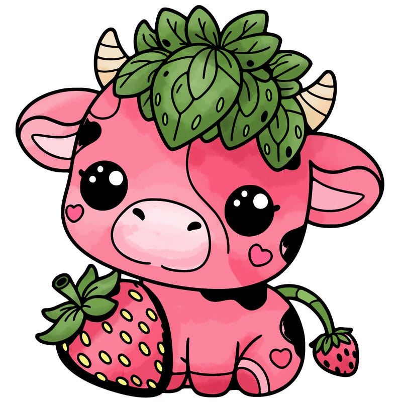 cute strawberry cow