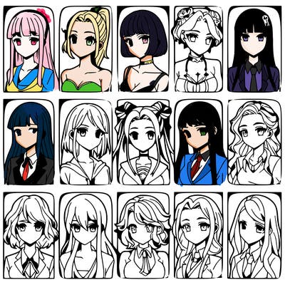 girls that look diffrent anime