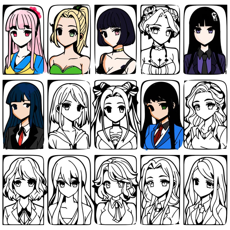 girls that look diffrent anime