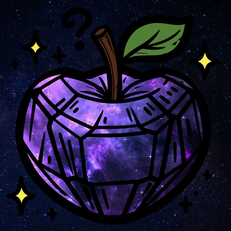 very shiny crystal apple