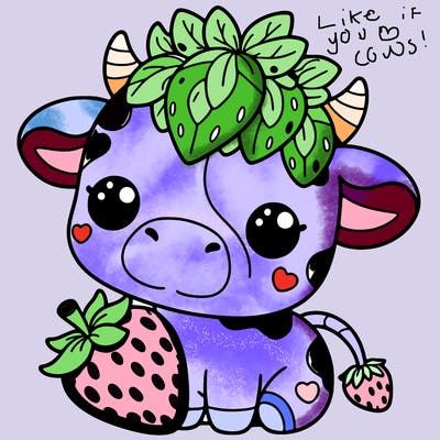 cute strawberry cow