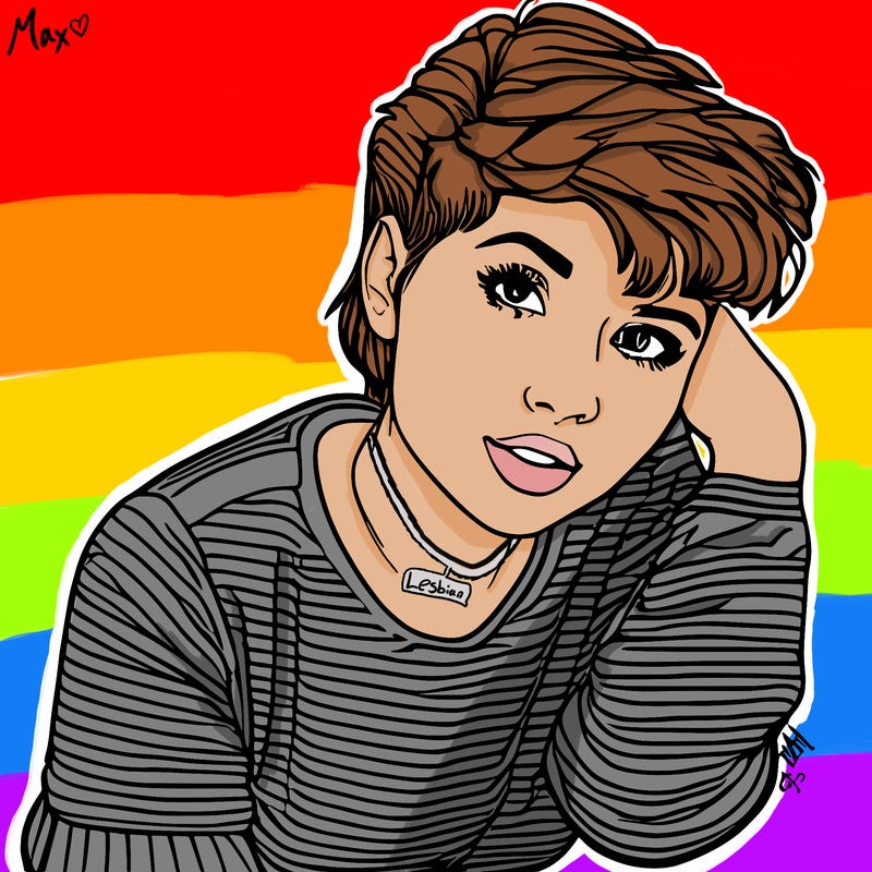 girl with short fluffy hair