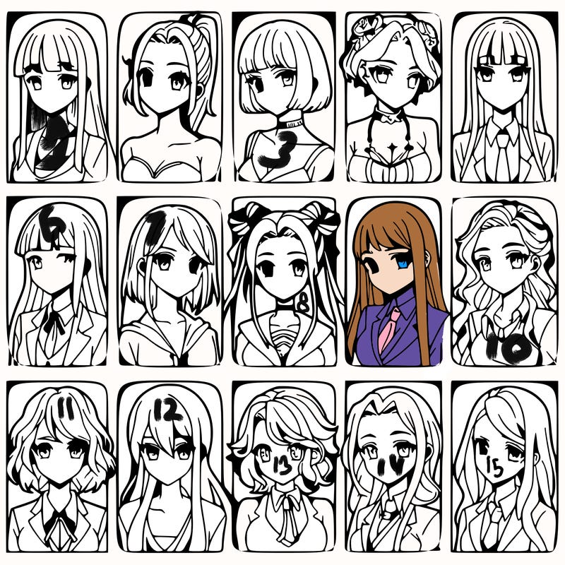 girls that look diffrent anime