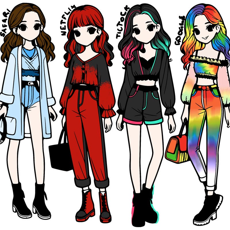 4 realistic girls with fashion