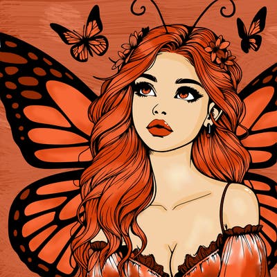 butterfly fairy realistic girl
