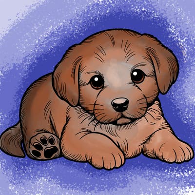 a cute realistic puppy