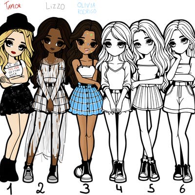 a group of girls realistic