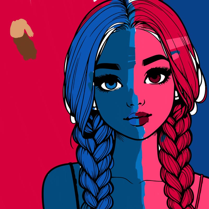 realistic girl with braids