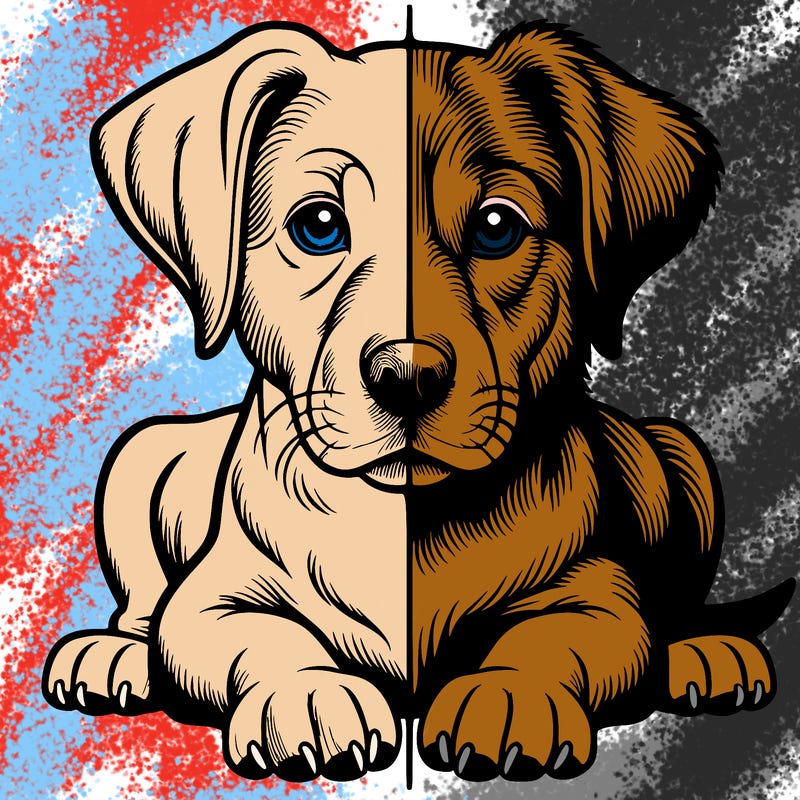 realistic dog split picture