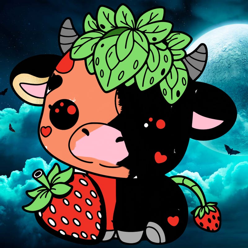 cute strawberry cow