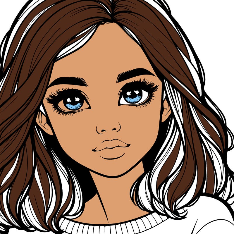 realistic girl whith cute eyes