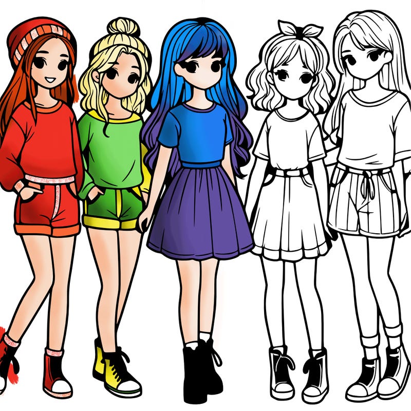 a group of five girls