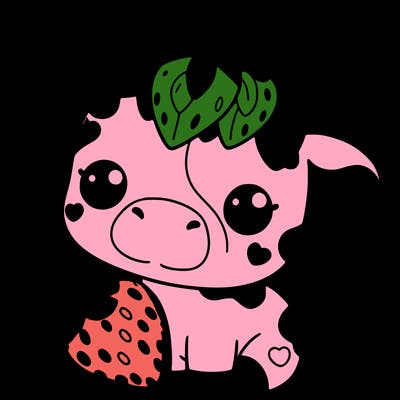 cute strawberry cow